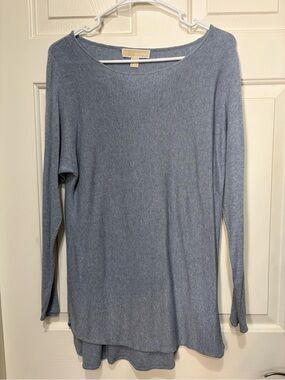 Michael Kors Light Blue Scoop Neck Long Sleeve Sweater